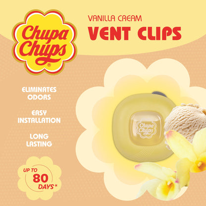 Chupa Chups Auto Lufterfrischer, Vanille Creme - Langlebige Autoerfrischer mit lustigen Düften, bunte und lebendige Lufterfrischer für Auto, einzigartige Autoerfrischer Parfüm Deodorizer Refresher Fragrance