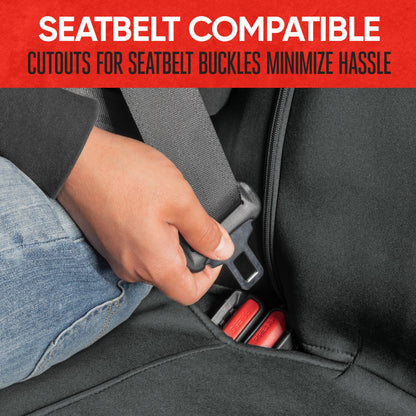 Motor Trend SpillGuard Wasserdichter Hintersitz Bench Car Seat Cover, All Charcoal Stitching - Split Bench Hintersitz Protector mit Neopren-Padding, Rücksitz Abdeckung für Kinder & Hunde, Auto-Innenraum Abdeckungen