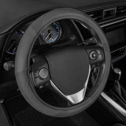 MotorTrend Soft Touch Perforierte Mikrofaser-Lenkradabdeckung (Fits 14.5' - 15.5')