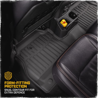 Cat® JustFitTM 3D-Bodenmatten für Jeep Gladiator (JL) 2020-2026, All Weather Custom Fit Jeep Gladiator Bodeneinkleidungen mit erweitertem Abdeckungsdesign, Jeep Gladiator Autobodenmatten (Full Set Front & Rear)
