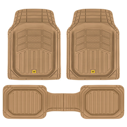 CAT 3-Piece Deep Dish Vorderbodenmatten und Hinterbodenmatten - Heavy Duty, All Weather, Trimm to Fit