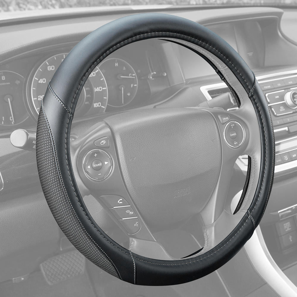 MotorTrend gepunktete Polyester Comfort Grip Lenkradabdeckung (Fits 14.5' - 15.5')