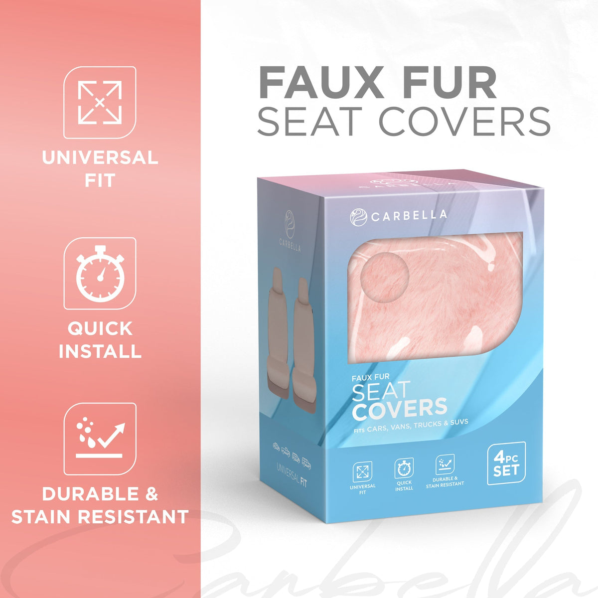 Carbella 2-Pack Plüschvlies Vordersitzbezüge