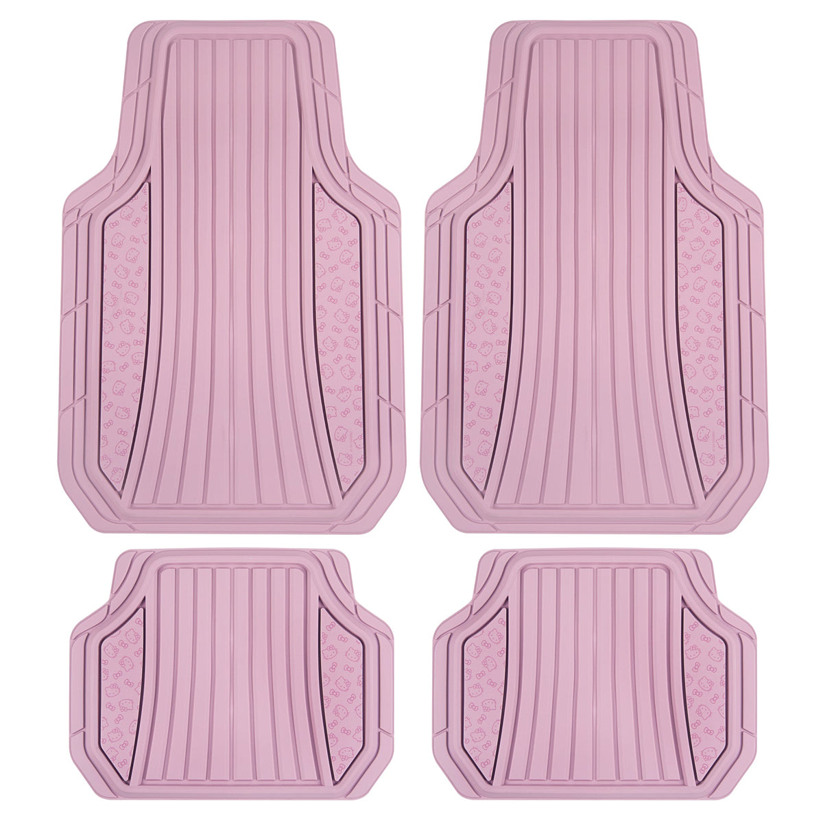 Hello Kitty Car Mats 4pc Bodenmatten für Autos Trucks SUVs Pink Car Bodenmatten für Damen Männer Zubehör Gummi Heavy Duty Niedlich niedlich, immer vorne hinten Hallo Kitty Car Zubehör Pink / Pink