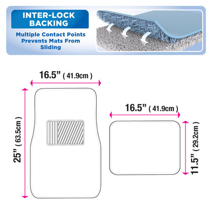 MotorTrend 4-Piece Premium Inter-Lock Backing Teppich Vorderbodenmatten und Hinterbodenmatten