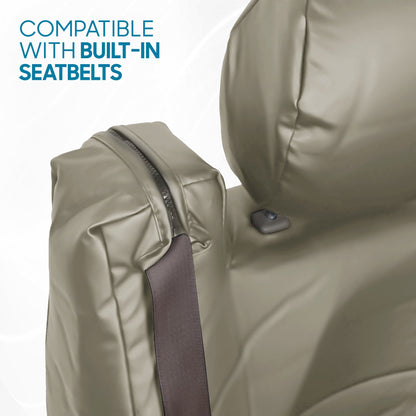 BDK 2-Pack Premium Faux Leder Vordersitze mit integrierten Sicherheitsgurtabdeckungen