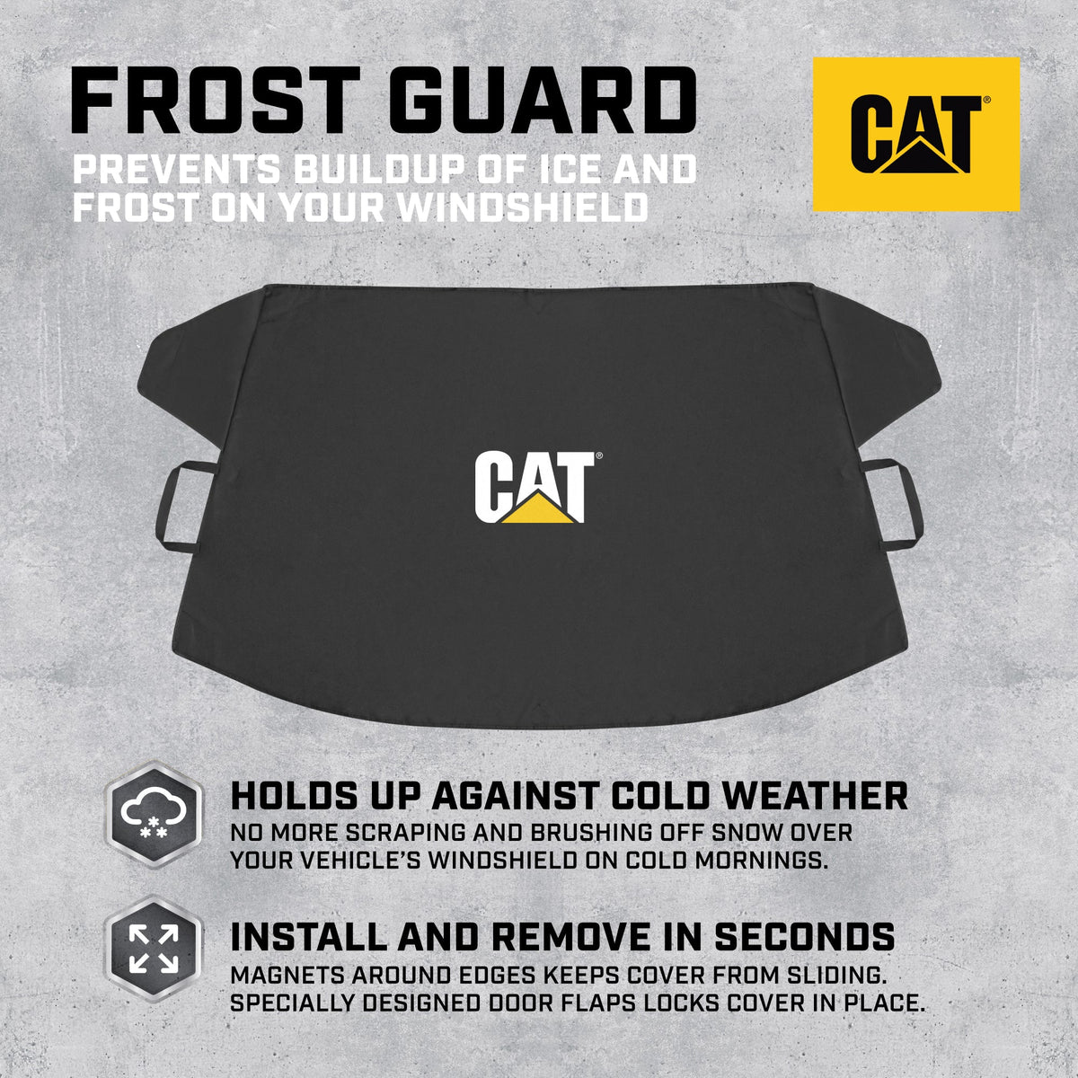 Cat® Schneeschutzscheibe Schnee Abdeckung, härteste Auto Frostschutz für Eis & Schnee, Wetterfest für den Winter, Enthält Anti-Diebstahl Straps, Frostschutz für Auto-Truck Van SUV