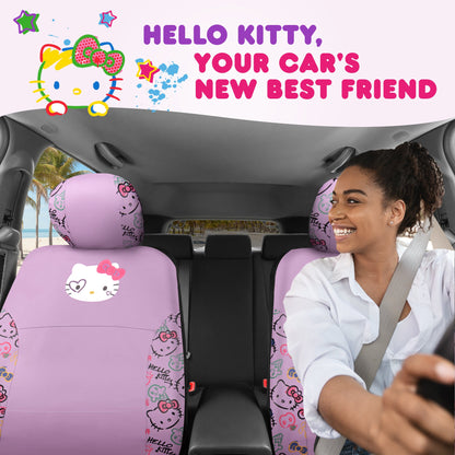 Hello Kitty Car Seat Covers - Niedliche Purple Seat Covers, Autozubehör Geschenk Hello Kitty Zubehör 2pc Lavendel Car Seat Covers
