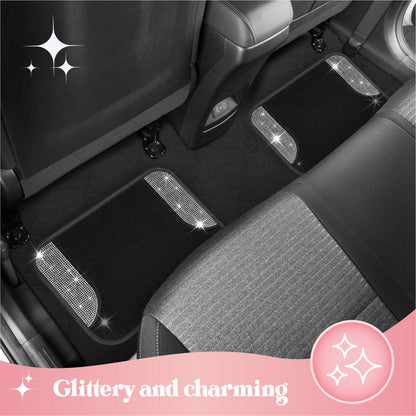 Carbella 4-Piece Diamond Bling Vorderbodenmatten und Hinterbodenmatten - weiß
