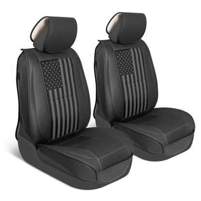 MotorBox Patriot Edition Premium Faux Leather USA Black American Flag Vordersitzbezüge