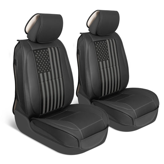 MotorBox Patriot Edition Premium Faux Leather USA Black American Flag Vordersitzbezüge