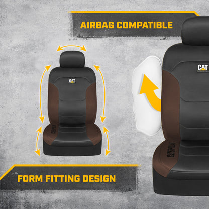 Cat® FlexfitTM Autositzabdeckungen für Pkw-LKW und SUVs (Set von 2) - Autositzabdeckungen für Vordersitze, LKW-Sitzprotektoren, Auto-Innenraumabdeckungen