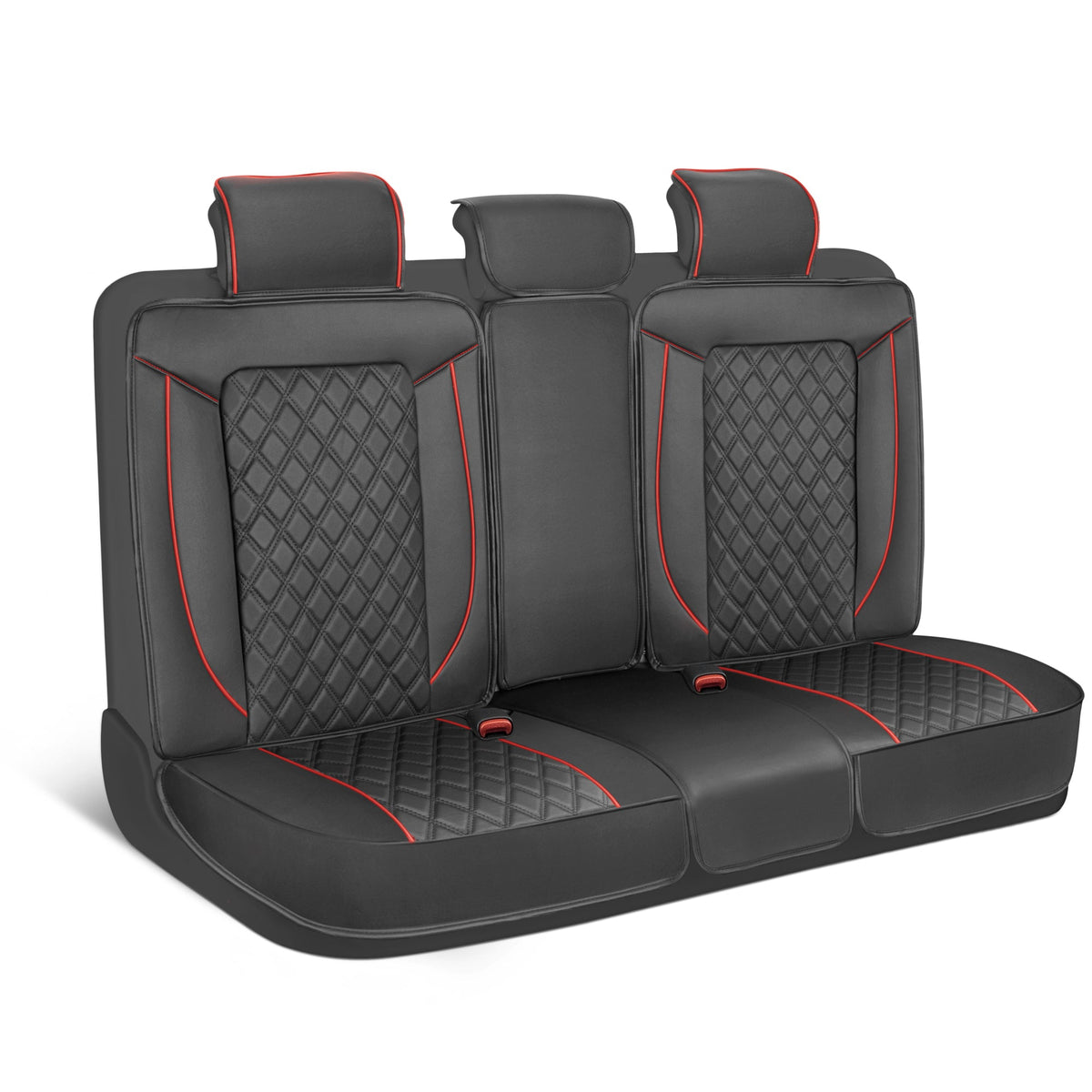 MotorBox 7-teilige Prestige Edition Premium Faux Leather Diamond Stitched Cushion Rücksitzbezüge