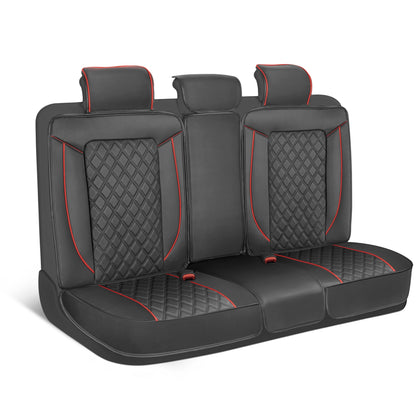 MotorBox 7-teilige Prestige Edition Premium Faux Leather Diamond Stitched Cushion Rücksitzbezüge