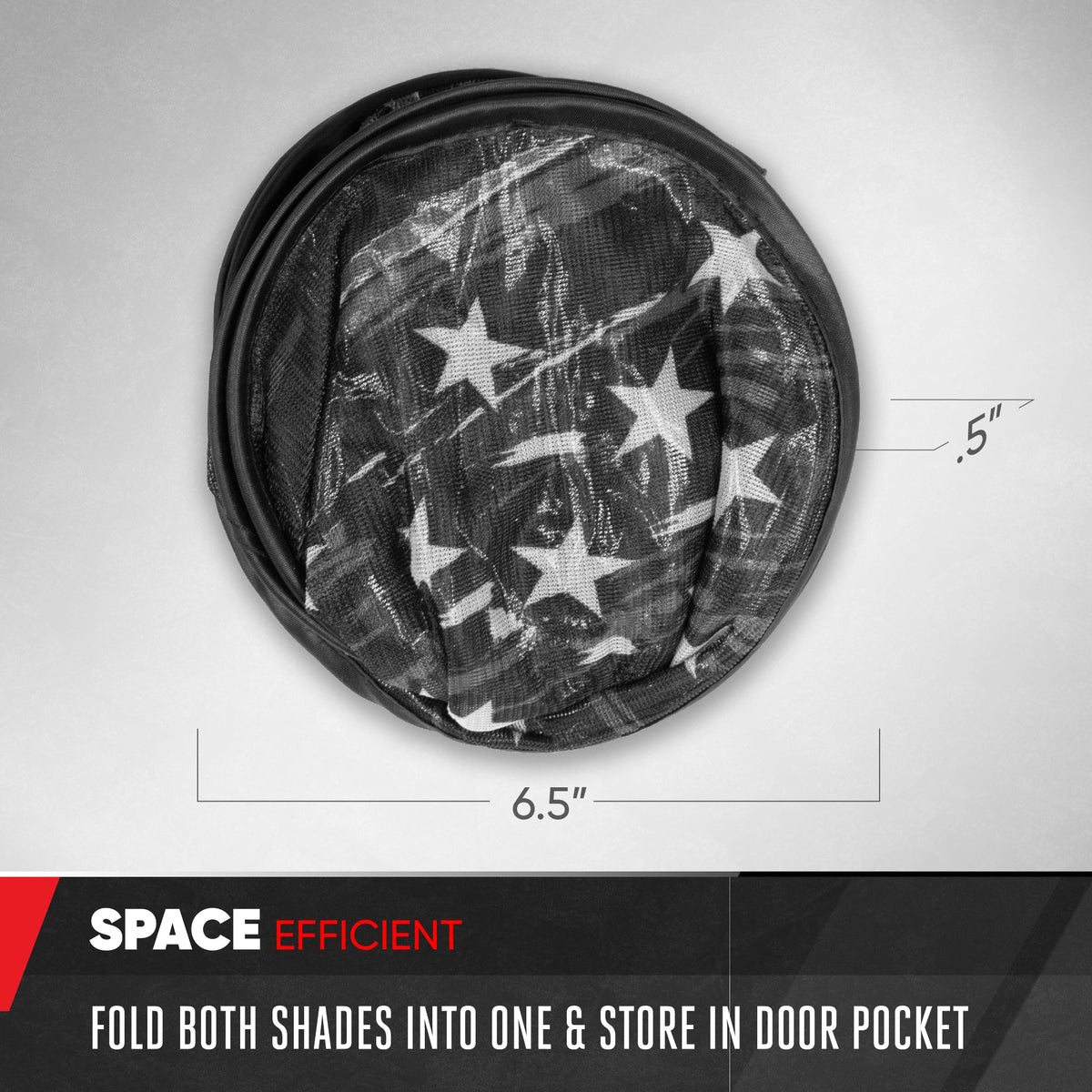 MotorTrend 2-Pack EasyCling Amerikanische Vintage Black US Flag Window Sonnenschirme (18' x 14')