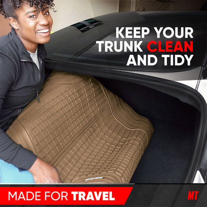 MotorTrend FlexTough Square Groove Trunk / Cargo Liner Mat - Heavy Duty, All Weather, Trim to Fit (54' x 37')