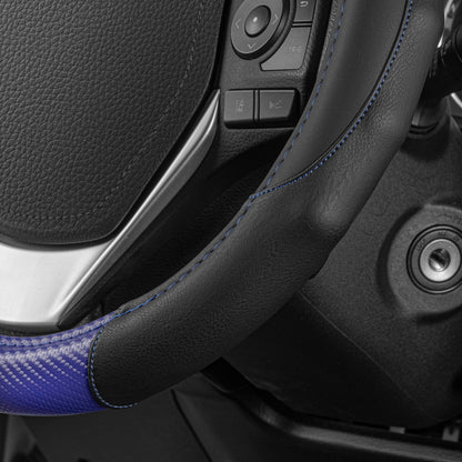 MotorTrend GripDrive Carbonfaser weben Ergonomic Grip Lenkrad Abdeckung (Fits 14.5' - 15.5')