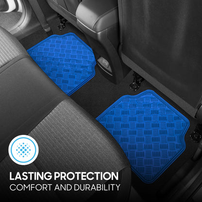 BDK 4-Piece Translucent Centered Cushioned Grip Pad Vorderbodenmatten und Hinterbodenmatten - Heavy Duty, All Weather