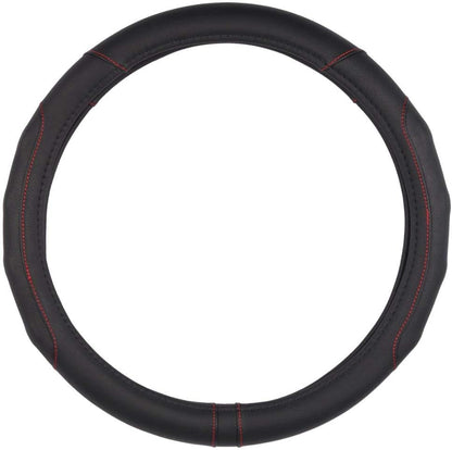 Motor Trend GripDrive Synthetische Leder Auto Lenkrad Abdeckung Schwarz mit farbigen Accent Stitching Komfort Grip - Standard 15 Zoll (Mehrere Farben & Größen)