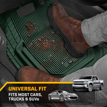 Cat® ToughLinerTM Autobodenmatten - Heavy Duty Trim To Fit Mat für LKW - Car Mats & SUV Bodenliner für Auto - Allwetter-Truck-Zubehör & geruchlose Gummi-Automatten - Grün