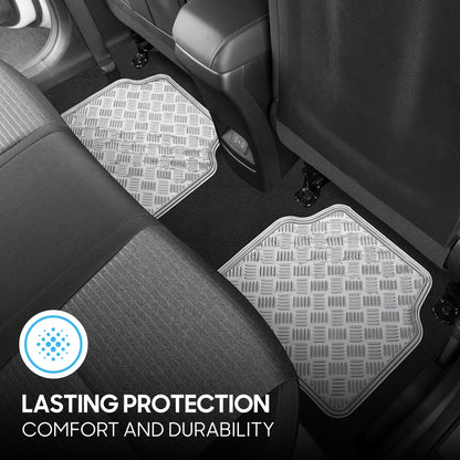 BDK 4-Piece Translucent Centered Cushioned Grip Pad Vorderbodenmatten und Hinterbodenmatten - Heavy Duty, All Weather