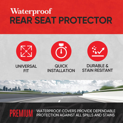 MotorTrend AquaShield Wasserdichte Neopren-Hintersitzabdeckungen