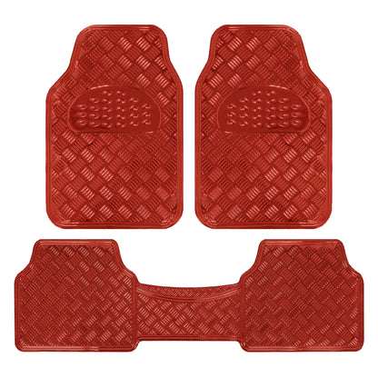 BDK 3-Stück Transluzente Metallic-Look Front Floor Mat und Hinterboden Mat - Heavy Duty, All Weather