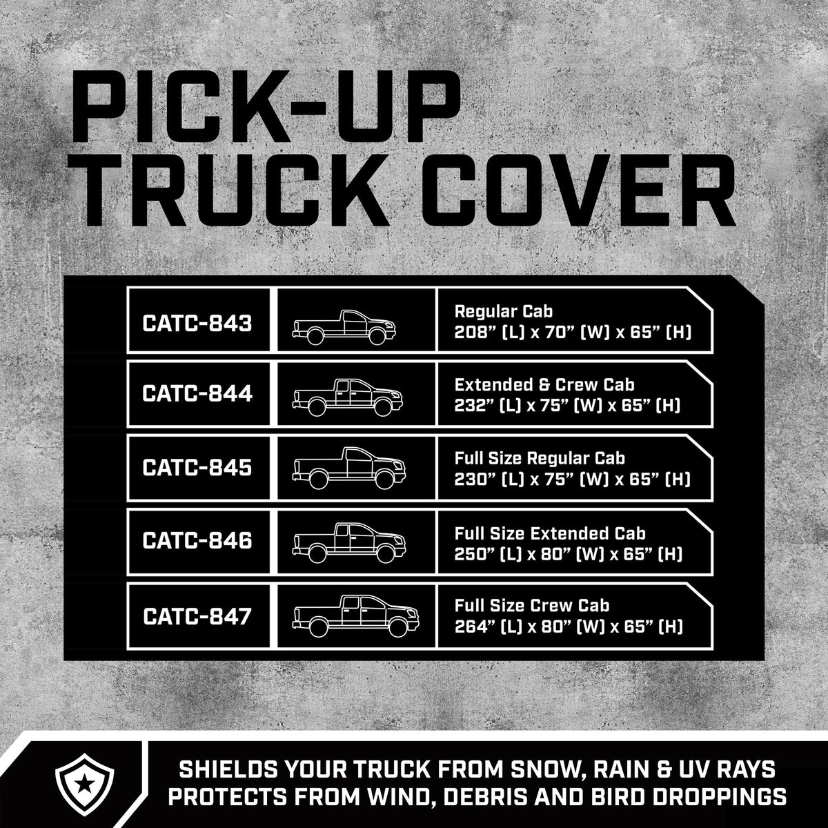 CAT Workforce Vehicle Cover für Pickup Trucks mit Sicherheits-Reflektionsstreifen - Heavy Duty, All Weather, All Seasons
