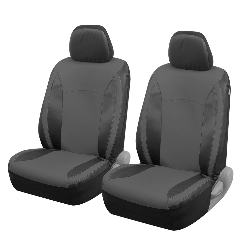 MotorTrend 2-Pack Premium Faux Leder Zwei-Tone Vordersitz Abdeckungen