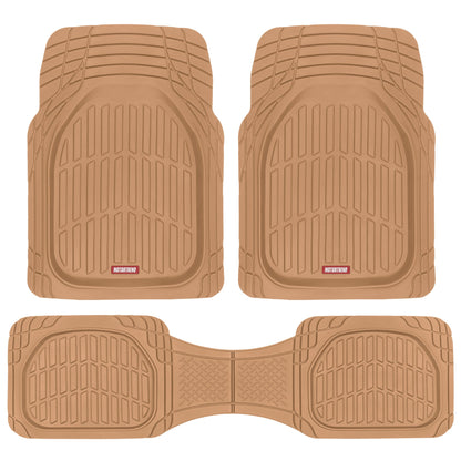 MotorTrend 3-Piece FlexTough Deep Dish Vorderbodenmatten und Hinterbodenmatte - Heavy Duty, All Weather, Trimmen Sie, um zu passen