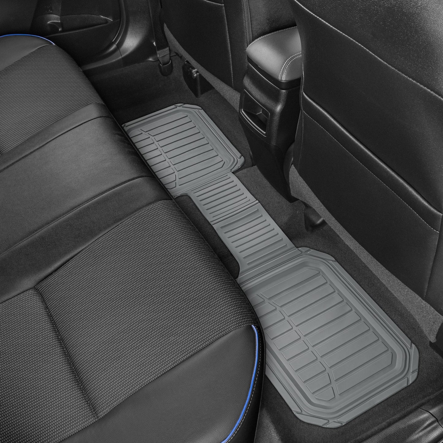 MotorTrend 3-Stück FlexTough Defender Vorderbodenmatten und Hinterbodenmatte - Heavy Duty, All Weather, Trimmen Sie, um zu passen