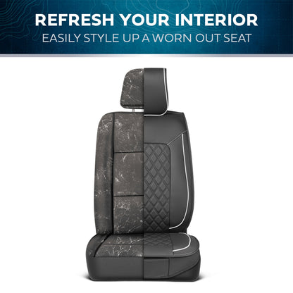 MotorBox 2-Pack Prestige Edition Premium Faux Leather Diamond Stitched Cushion Vordersitzbezüge
