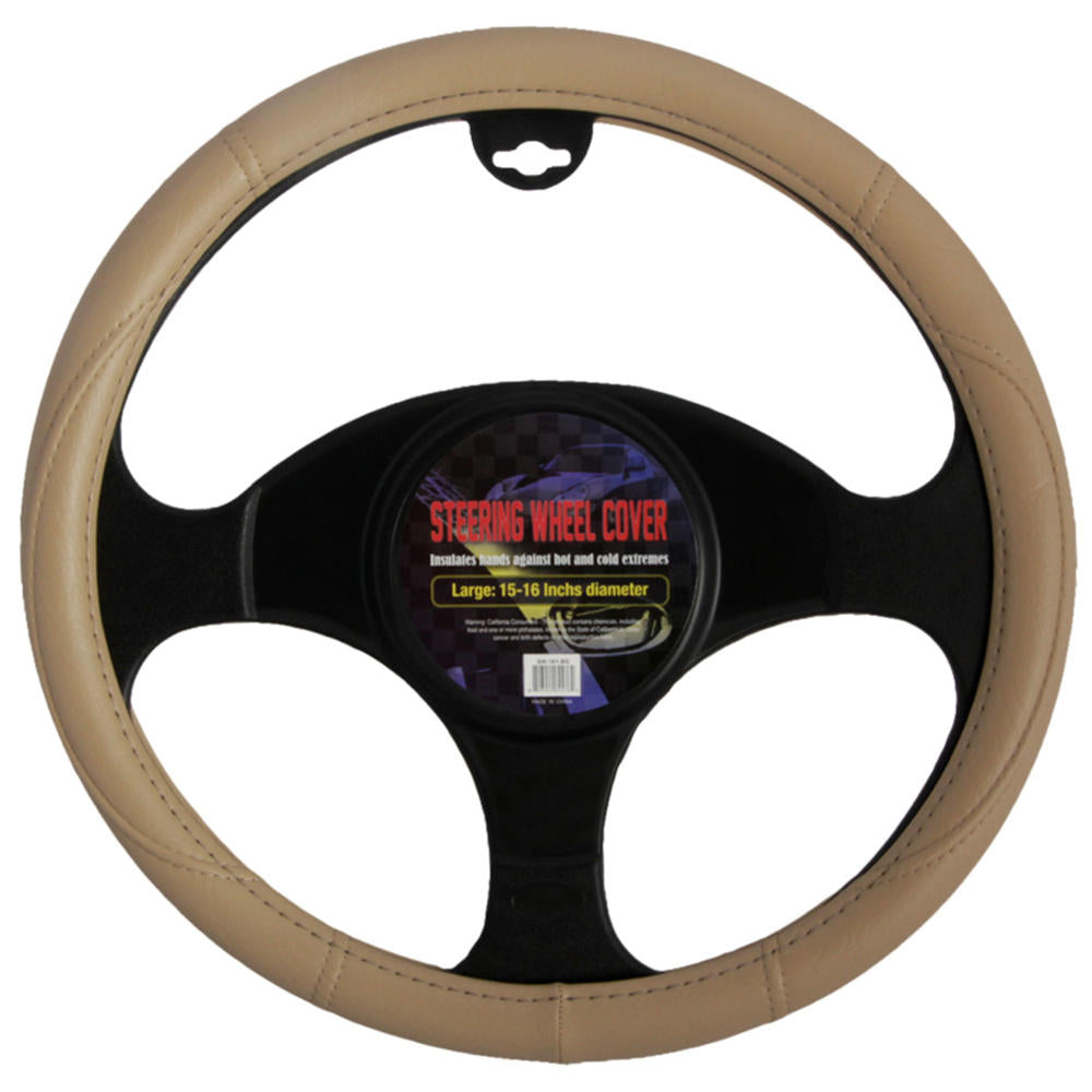 BDK Faux Leather Ergonomic Grip Steering Wheel Abdeckung (Fits 14.5' - 15.5')