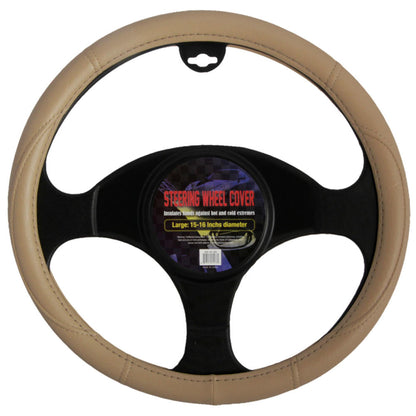 BDK Faux Leather Ergonomic Grip Steering Wheel Abdeckung (Fits 14.5' - 15.5')