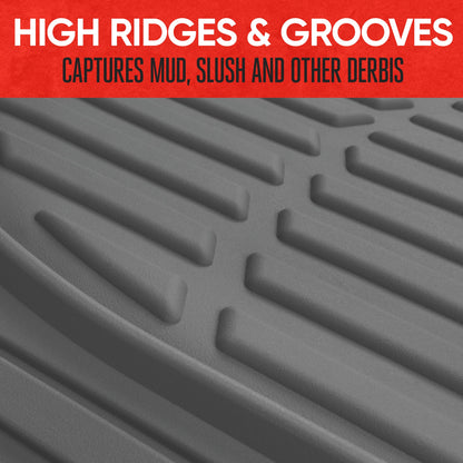 MotorTrend 4-Piece 3-Rows FlexTough Deep Dish Vorderbodenmatten, Mittelbodenmatten und Hinterbodenmatte