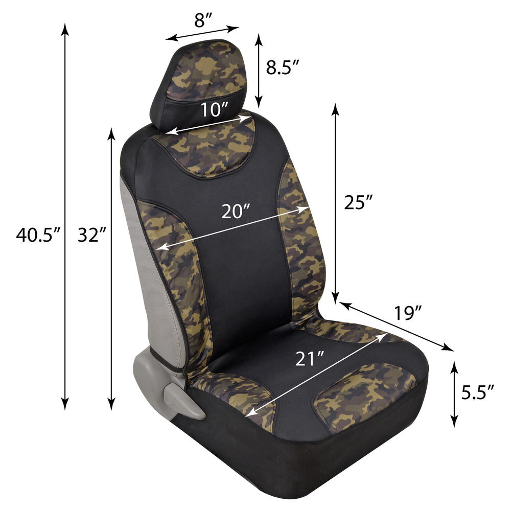 BDK 2-Pack Camo Zwei-Tone Wasser-sichere Vordersitzbezüge