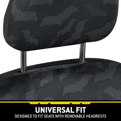 Warner Bros DC Comics 2-Pack Batman Logo mit Bat Background Vordersitzbezügen und 2-Pack Batman Logo Sitzgurtpads