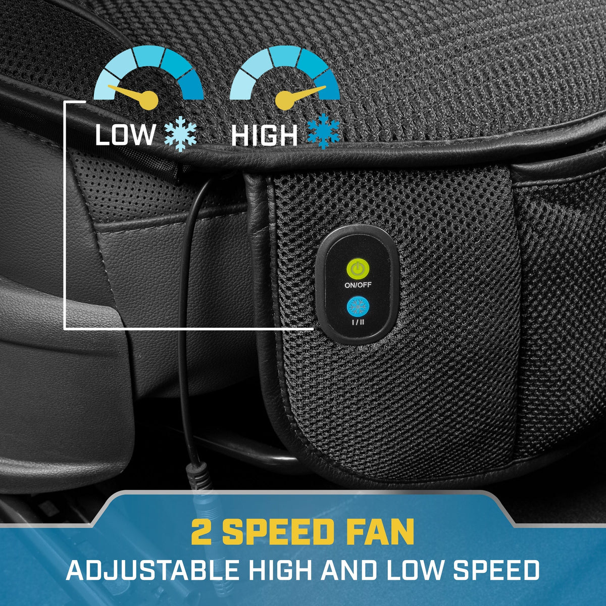 CAT 2-Pack CoolFlow Atemaktive Mesh Vordersitz Abdeckung mit 2-Speeds Kühlventilatoren