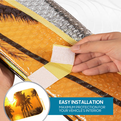 BDK Golden Sunset Beach Front Windschutzscheibe Sonnenschirme (58' x 27')
