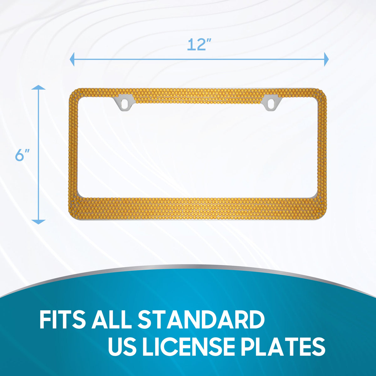 Rostbeständiges verchromtes Die-Cast-Edelmetall-Lizenzplattenrahmen / -halter Universalgröße - Blank Metal Design (Paket von 2)
