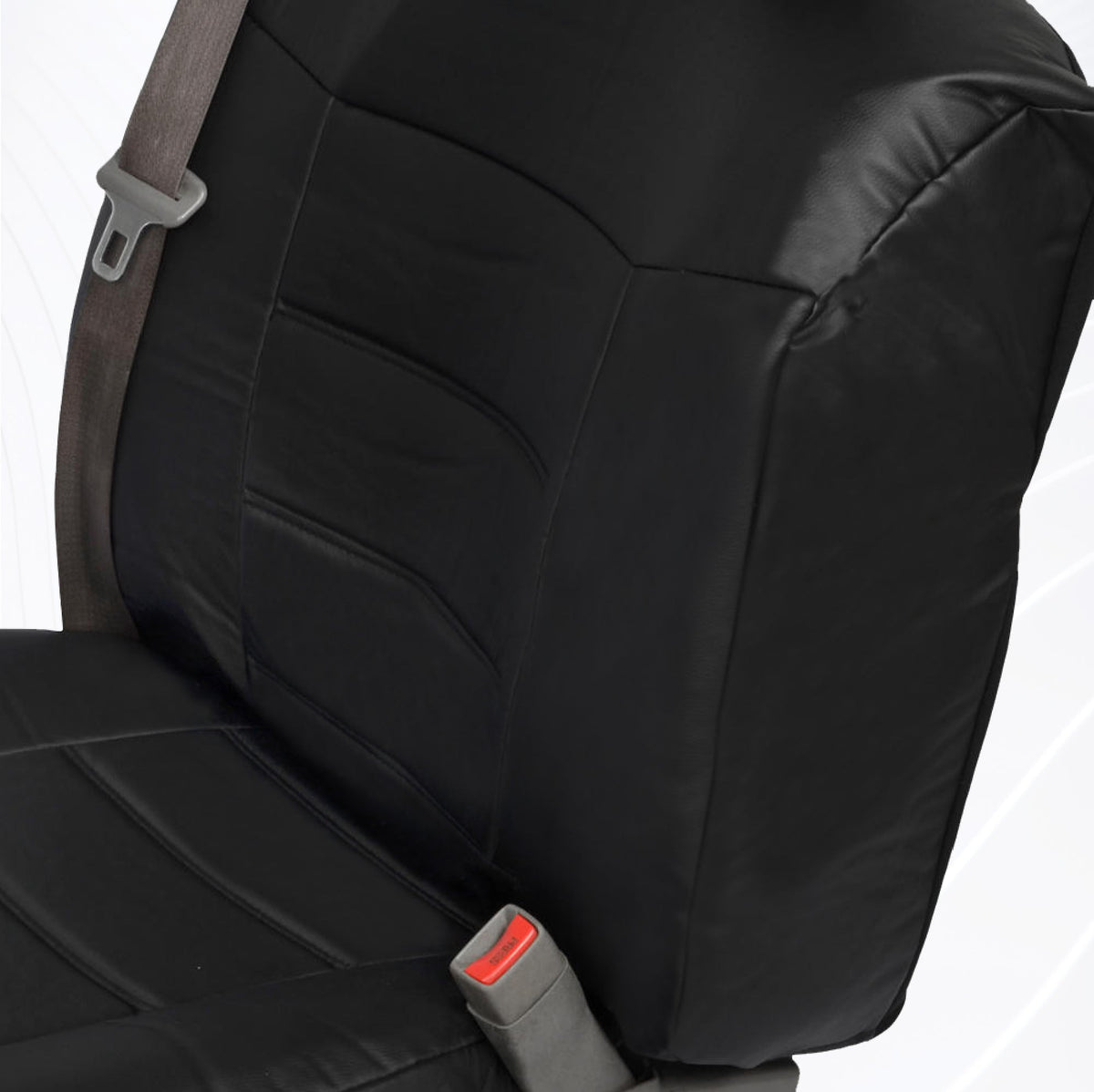 BDK 2-Pack Premium Faux Leder Vordersitze mit integrierten Sicherheitsgurtabdeckungen