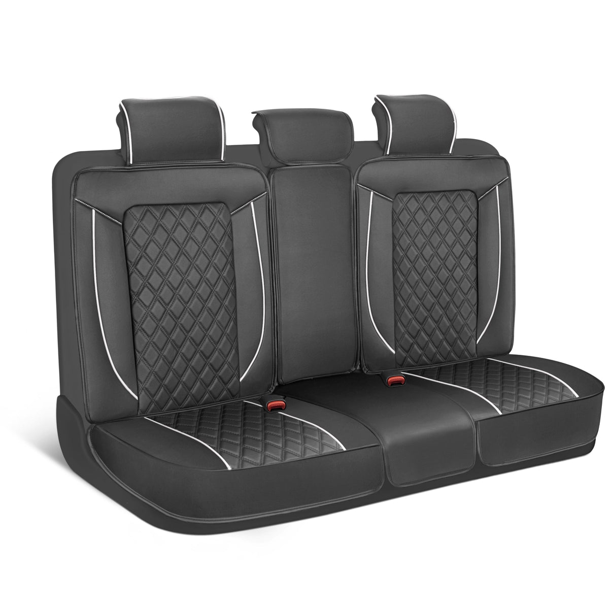 MotorBox 7-teilige Prestige Edition Premium Faux Leather Diamond Stitched Cushion Rücksitzbezüge