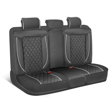 MotorBox 7-teilige Prestige Edition Premium Faux Leather Diamond Stitched Cushion Rücksitzbezüge