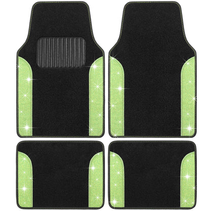 Carbella 4-Piece Sparkle Glitter Vorderbodenmatten und Hinterbodenmatten