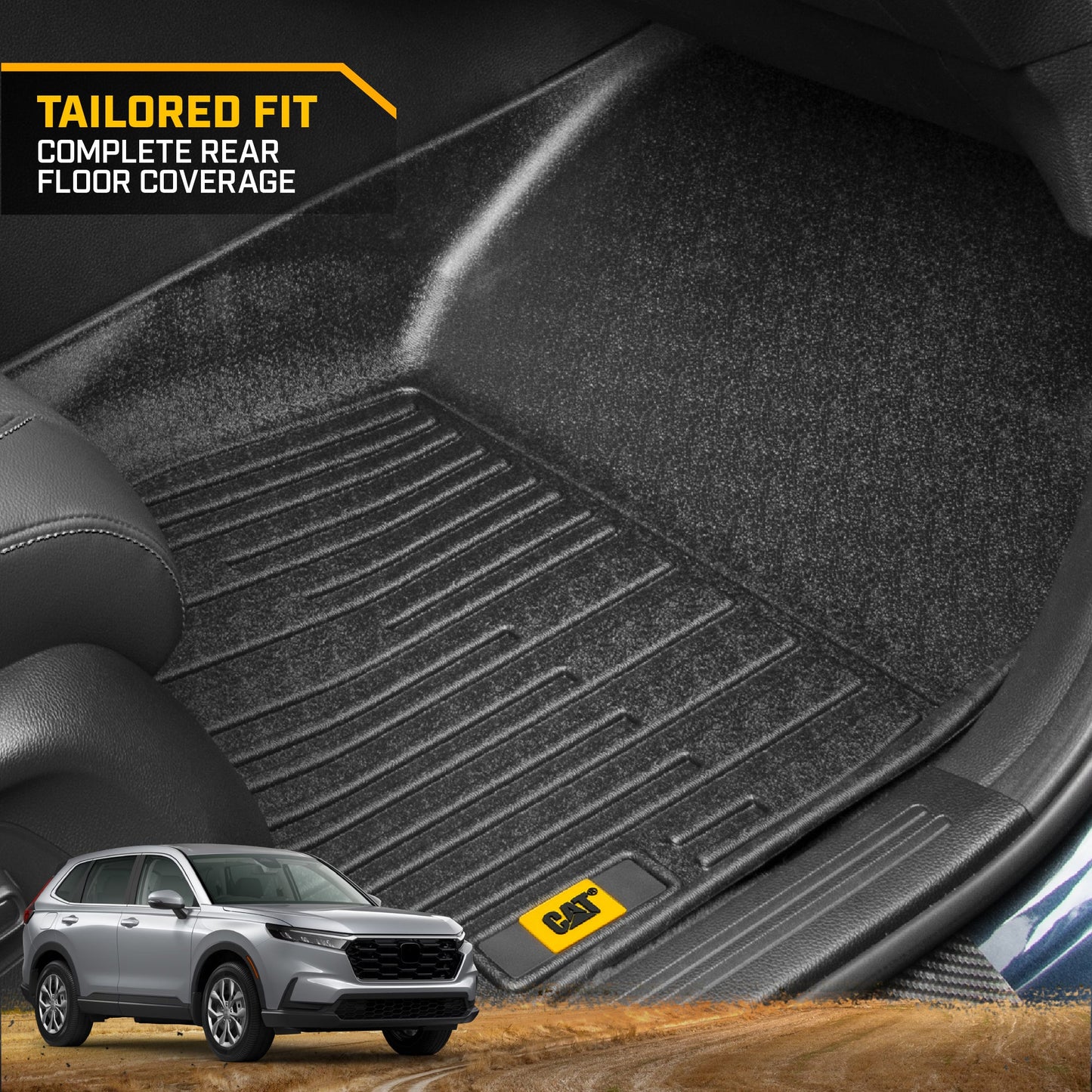 CAT® JustFitTM 3D Custom Fit Fußbodenmatten für Honda CRV 2023, 2026 - Heavy Duty Floor Liner Protection Laser gemessen, Honda CRV Zubehör, Car Liner