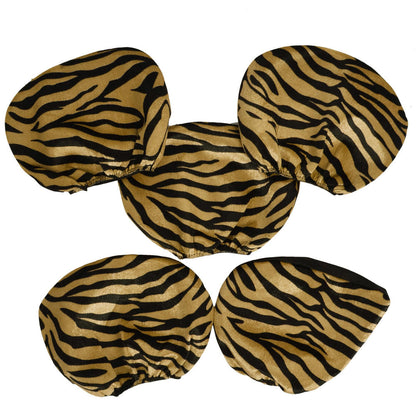 BDK 12-Piece Brown Tiger Vordersitze, Rücksitze, Sitzgurtpads und Lenkradabdeckung (Fits 14.5' - 15.5')
