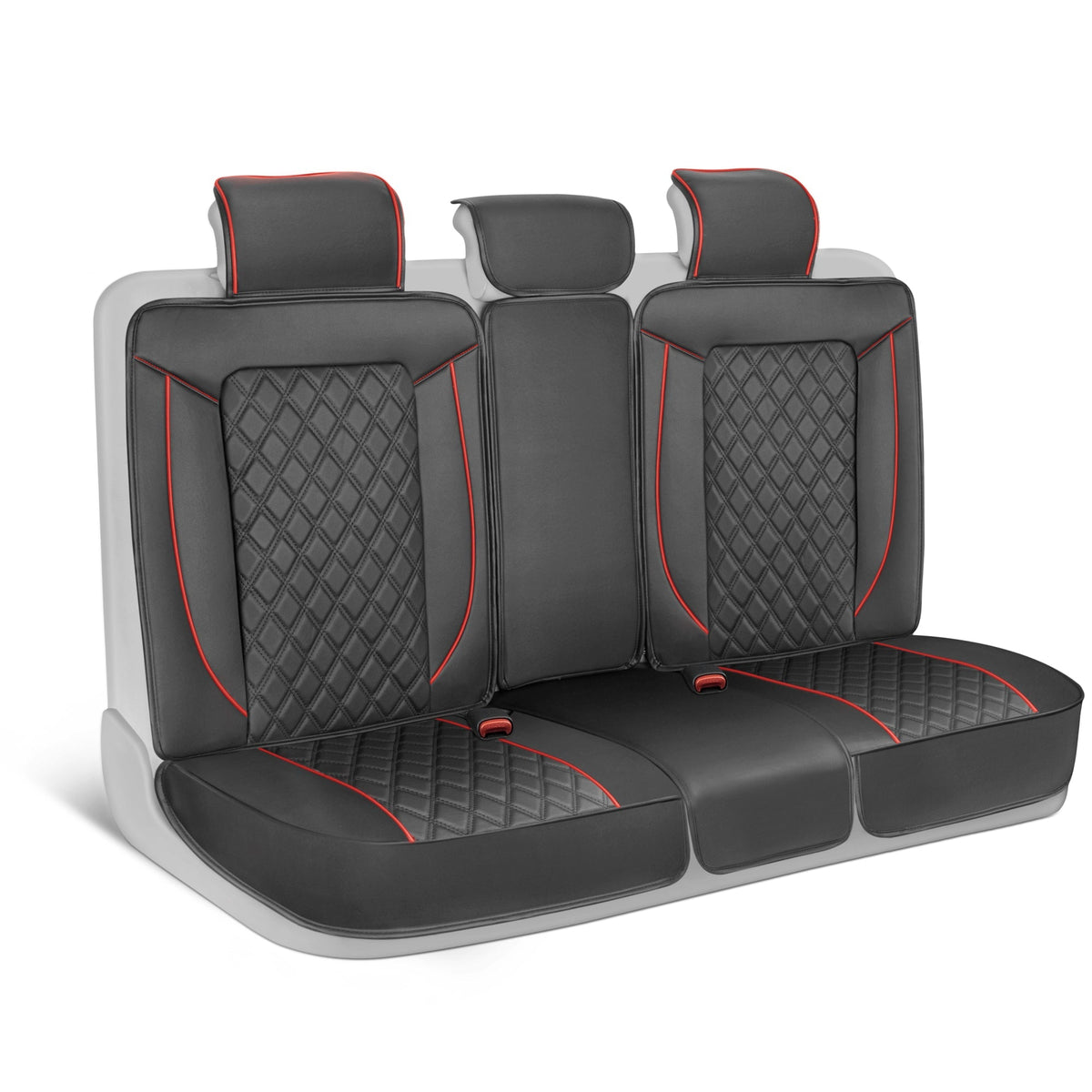 MotorBox 7-teilige Prestige Edition Premium Faux Leather Diamond Stitched Cushion Rücksitzbezüge