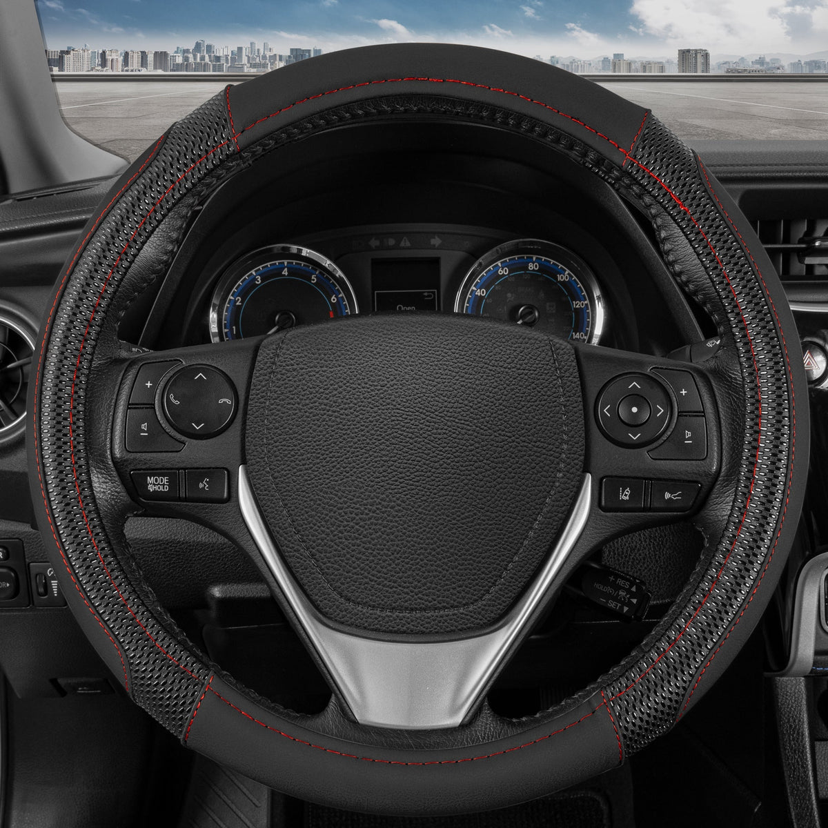 MotorTrend GripTech verbesserte Traktion Lenkrad Abdeckung (Fits 14.5' - 15.5')