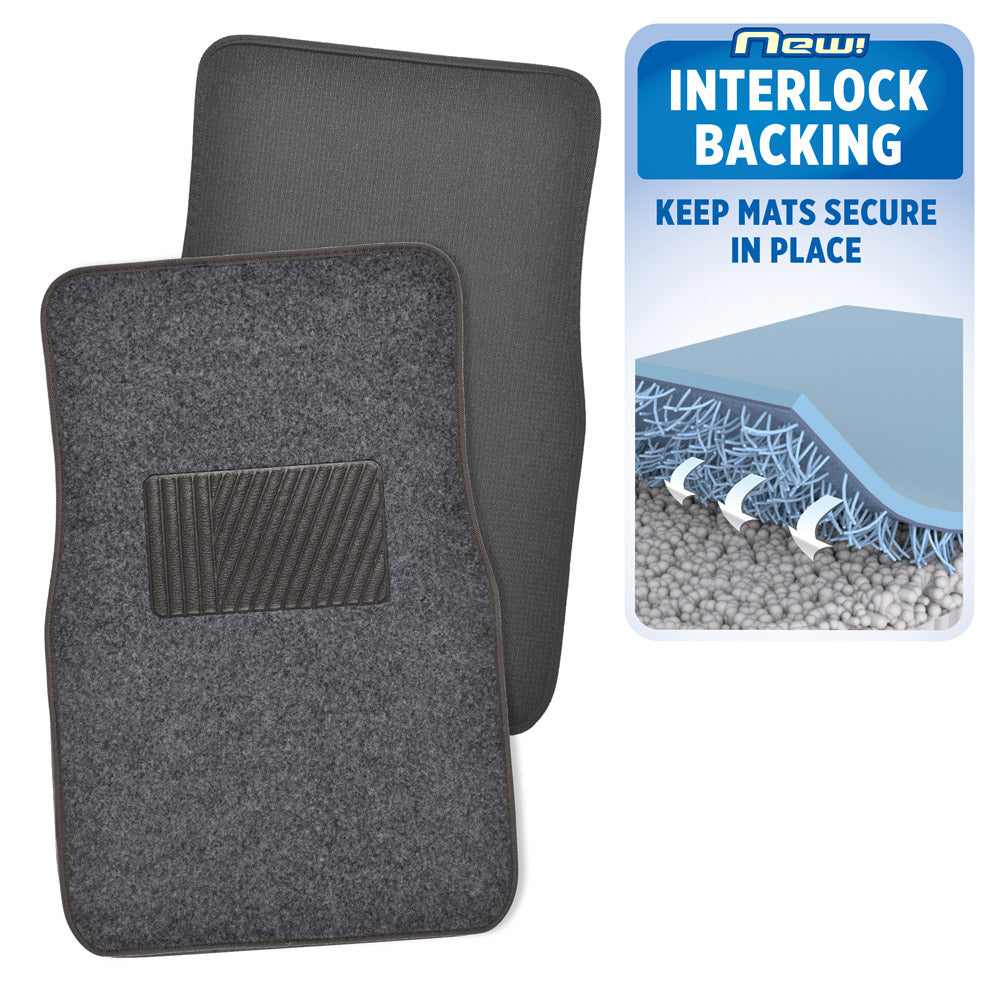 MotorTrend 4-Piece Premium Inter-Lock Backing Teppich Vorderbodenmatten und Hinterbodenmatten
