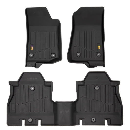 CAT 3-Stück JustFit 3D Bodeneinlagematten für Jeep Wrangler 4WD (2018 - 2026) - All Weather, Heavy Duty, Custom Fit